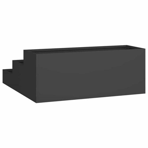 Gartenpflanzer 3-stufig 90x90x35 cm Schwarz Stahl