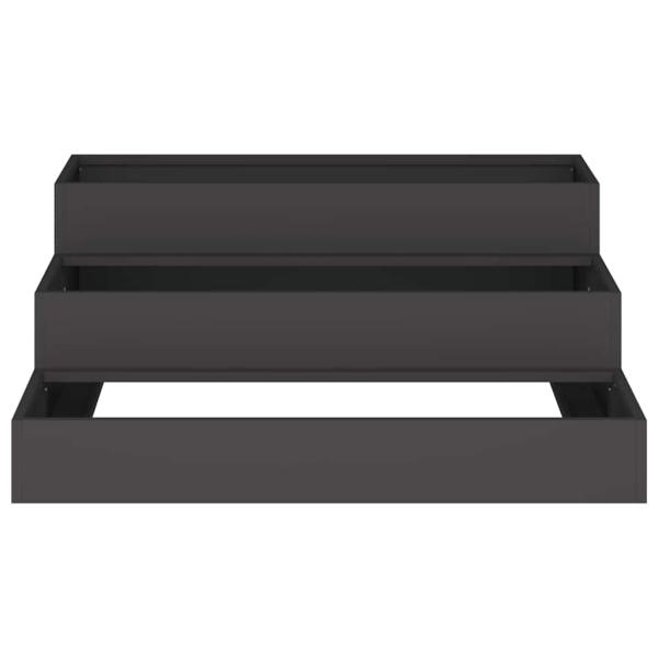 Gartenpflanzer 3-stufig 90x90x35 cm Schwarz Stahl