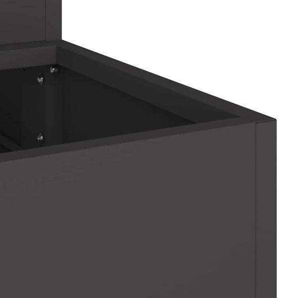 Gartenpflanzer 3-stufig 90x90x35 cm Schwarz Stahl