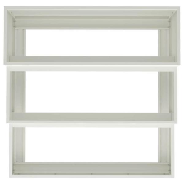 Gartenpflanzer 3-Sterne 90x90x35 cm Weißer Stahl