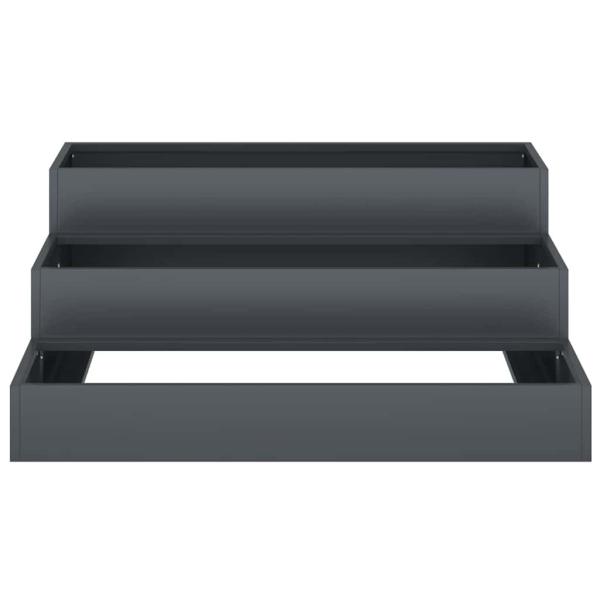 Gartenpflanzer 3-stufig 90x90x35 cm Anthrazitstahl