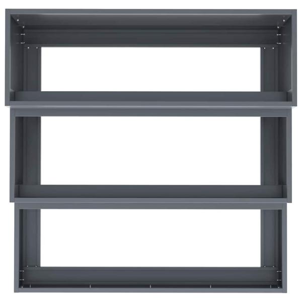 Gartenpflanzer 3-stufig 90x90x35 cm Anthrazitstahl