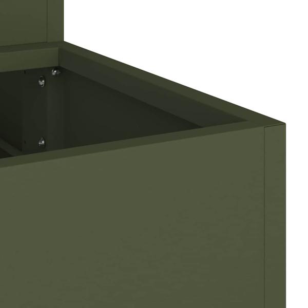 Gartenpflanzer 3-stufig 90x90x35 cm olivgrün Stahl