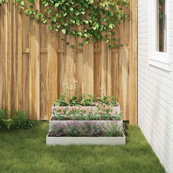 Gartenpflanzer 3-stufig 90x90x35 cm aus Edelstahl