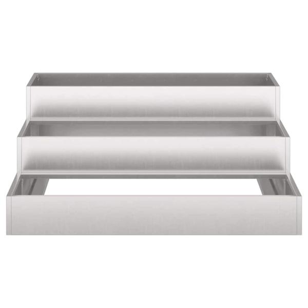 Gartenpflanzer 3-stufig 90x90x35 cm aus Edelstahl