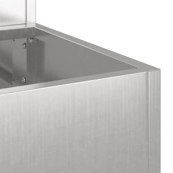 Gartenpflanzer 3-stufig 90x90x35 cm aus Edelstahl