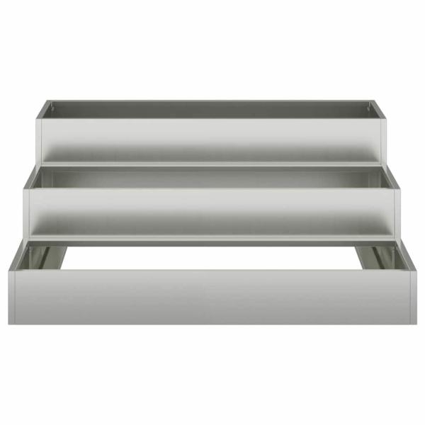 Gartenpflanzer 3-stufig 90x90x35 cm aus galvanisiertem Stahl