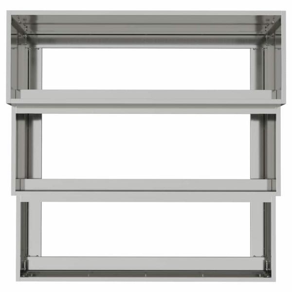 Gartenpflanzer 3-stufig 90x90x35 cm aus galvanisiertem Stahl