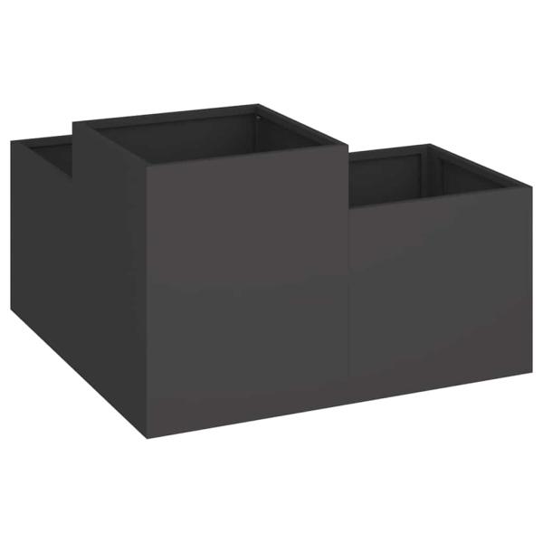 Gartenpflanzer 80x80x48 cm Schwarz Stahl