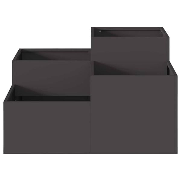 Gartenpflanzer 80x80x48 cm Schwarz Stahl