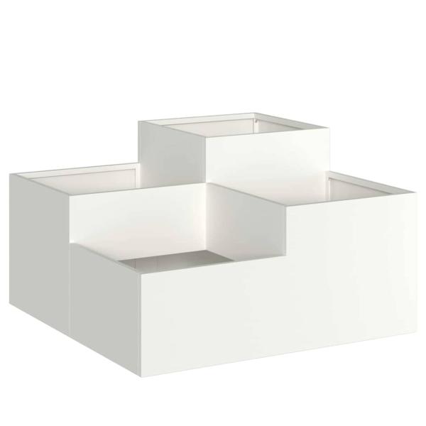 Gartenpflanzer 100x100x48 cm Weißer Stahl