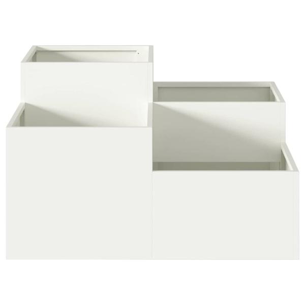 Gartenpflanzer 100x100x48 cm Weißer Stahl