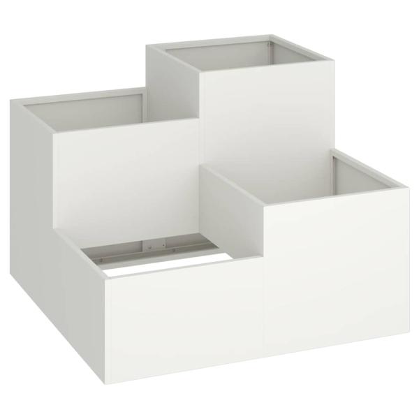 Gartenpflanzer 80x80x60 cm Weiß Stahl