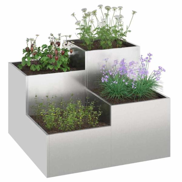 Gartenpflanzer 80x80x60 cm Edelstahl