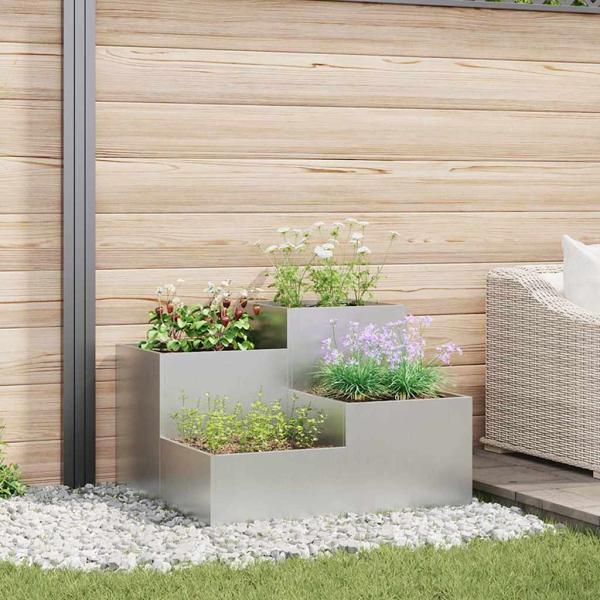 ARDEBO.de - Gartenpflanzer 80x80x60 cm Verzinkter Stahl