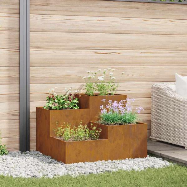 ARDEBO.de - Gartenpflanzer 100x100x60 cm Wetterstahl