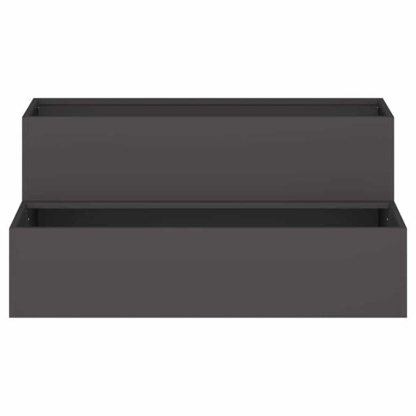 Gartenpflanzer 2-stufig 100x60x45 cm schwarz aus Stahl