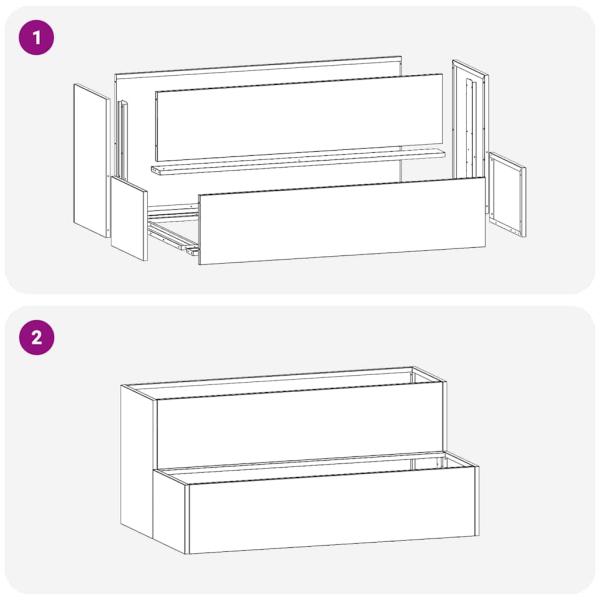 Gartenpflanzer 2-stufig 100x60x45 cm schwarz aus Stahl