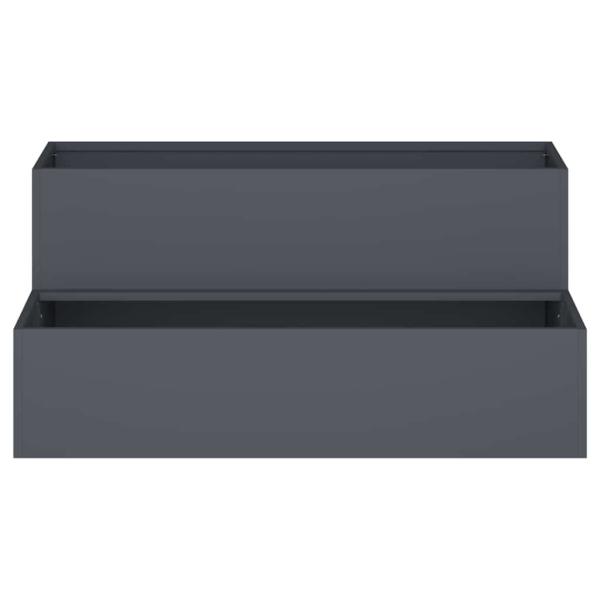 Gartenpflanzer 2-stufig 100x60x45 cm anthrazit Stahl