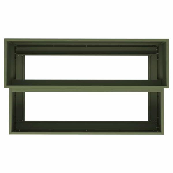 Gartenpflanzer 2-stufig 100x60x45 cm Olivgrün Stahl