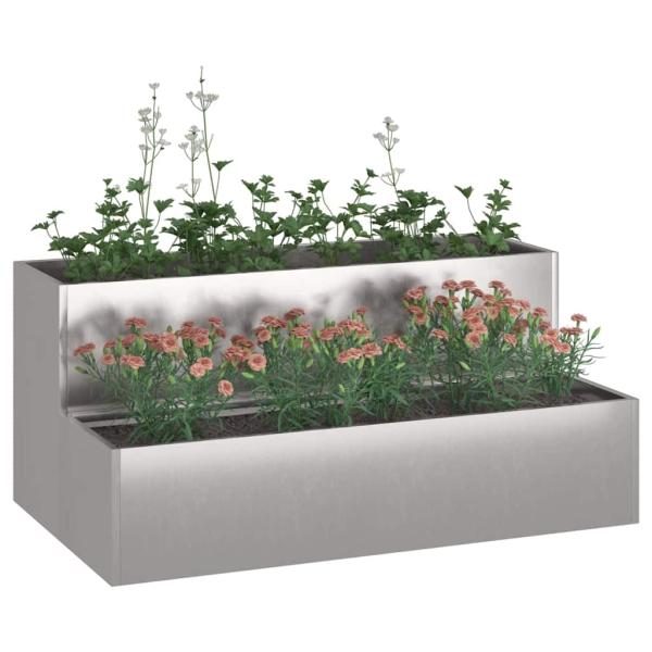 Gartenpflanzer 2-Tier 100x60x45 cm Edelstahl