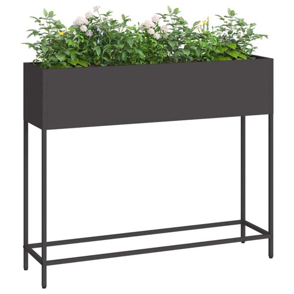 Hochbeet 100x26x82 cm Schwarz Stahl