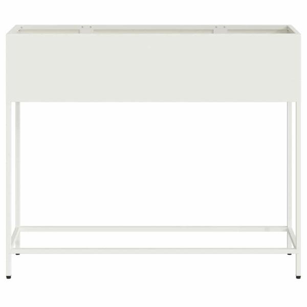 Hochbeet 100x26x82 cm Weiß Stahl