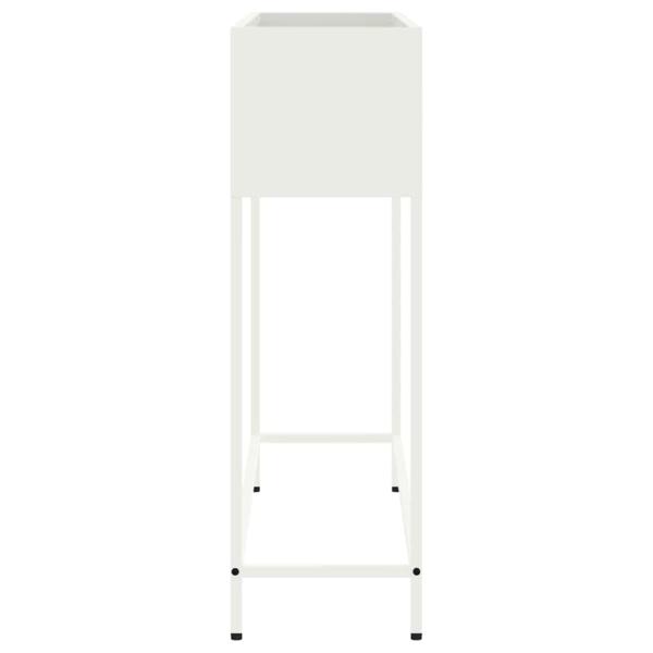 Hochbeet 100x26x82 cm Weiß Stahl