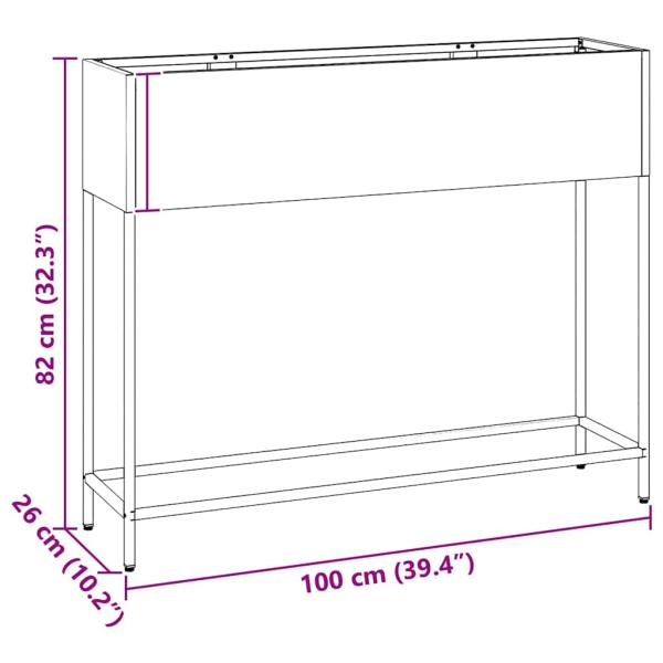 Erhöhter Gartenplanter 100x26x82 cm Anthrazit Stahl