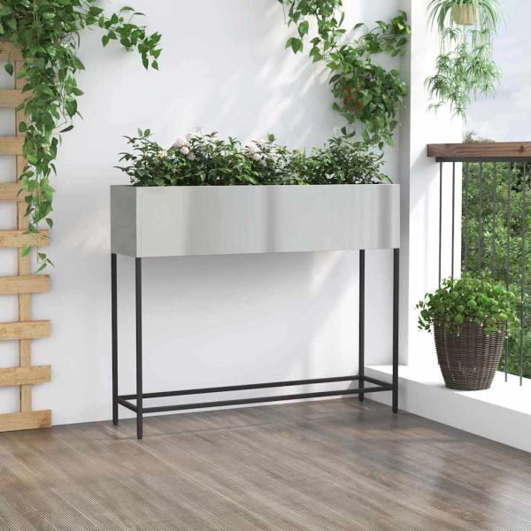 ARDEBO.de - Hochbeet 100x26x82 cm Galvanisierter Stahl