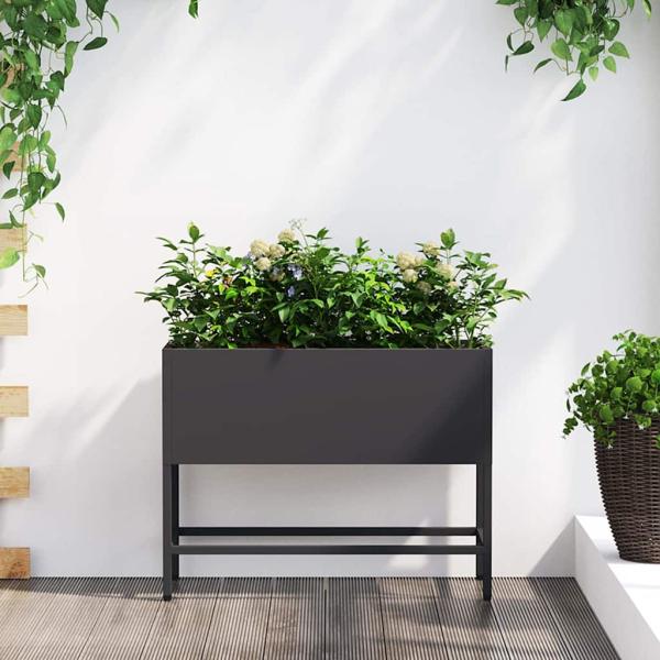 ARDEBO.de - Hochbeet 60x26x45 cm Schwarz Stahl