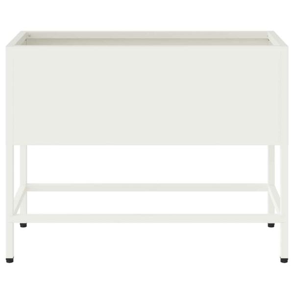 Erhöhter Gartenpflanzer 60x26x45 cm Weiß Stahl