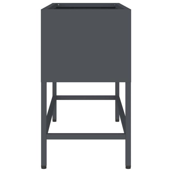 Erhöhter Gartenpflanzer 60x26x45 cm Anthrazit Stahl