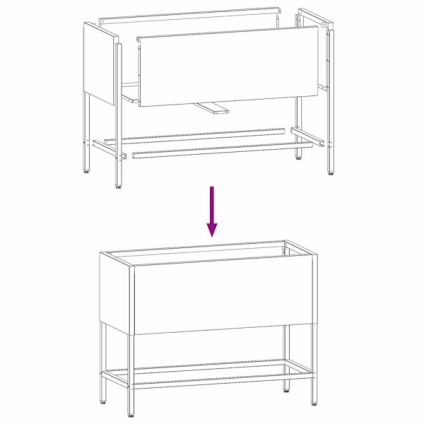 Erhöhter Gartenpflanzer 60x26x45 cm Anthrazit Stahl