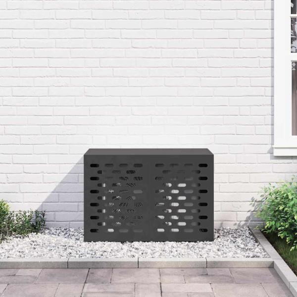 Klimaanlagenabdeckung schwarz 90x40x60 cm Stahl