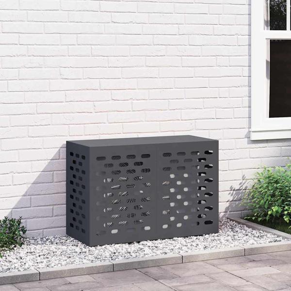 ARDEBO.de - Klimaanlagenabdeckung Anthrazit 90x40x60 cm Stahl