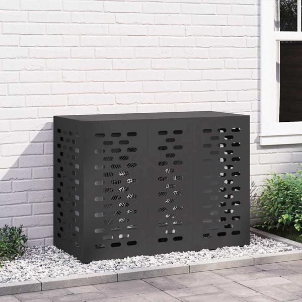 ARDEBO.de - Klimaanlagenabdeckung Schwarz 110x50x80 cm Stahl