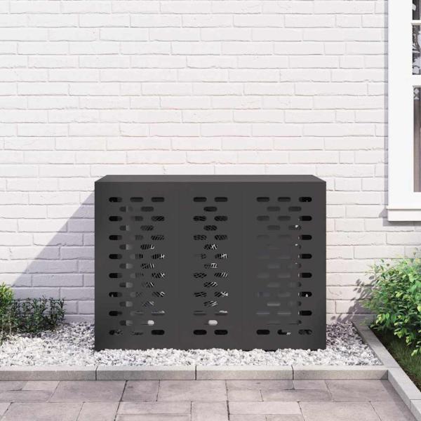 Klimaanlagenabdeckung Schwarz 110x50x80 cm Stahl