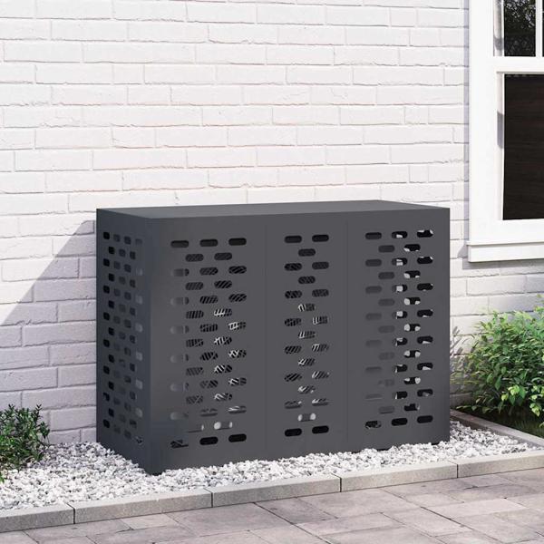 ARDEBO.de - Klimaanlagenabdeckung Anthrazit 110x50x80 cm aus Stahl