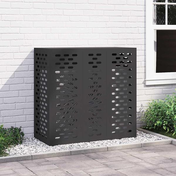 ARDEBO.de - Klimaanlagenabdeckung Schwarz 110x50x105 cm