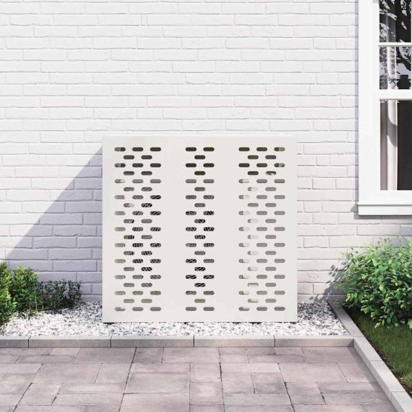 Klimaanlagenabdeckung Weiß 110x50x105 cm Stahl