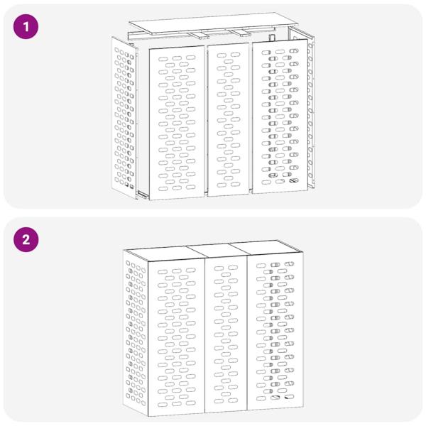 Klimaanlagenabdeckung in Anthrazit 110x50x105 cm aus Stahl