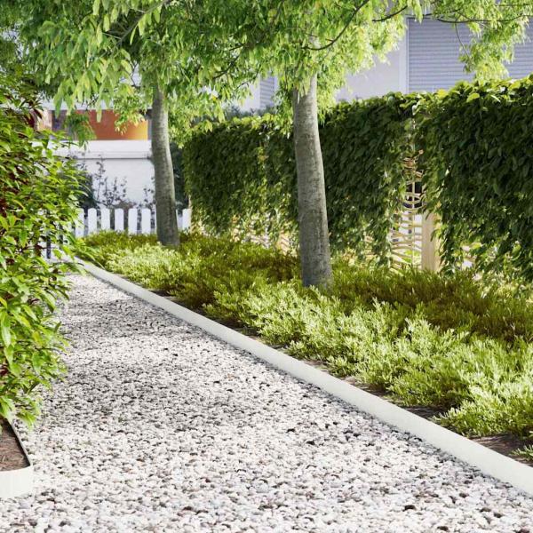 ARDEBO.de - Rasenbegrenzungen 30 Stück Weiß 100x0,5x15 cm Stahl