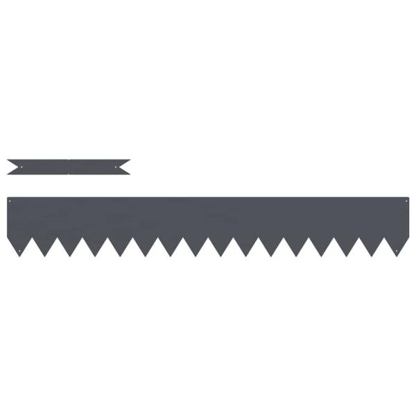 Rasenbegrenzungen 10 Stück Anthrazit 100x0,5x15 cm Stahl