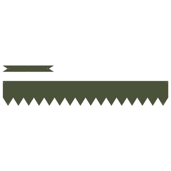 Rasenkanten 20 Stück Olivgrün 100x0,5x15 cm Stahl