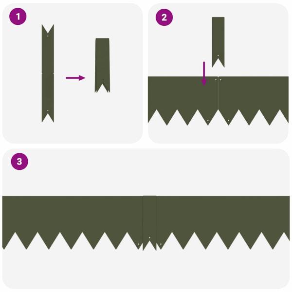 Rasenkanten 20 Stück Olivgrün 100x0,5x15 cm Stahl