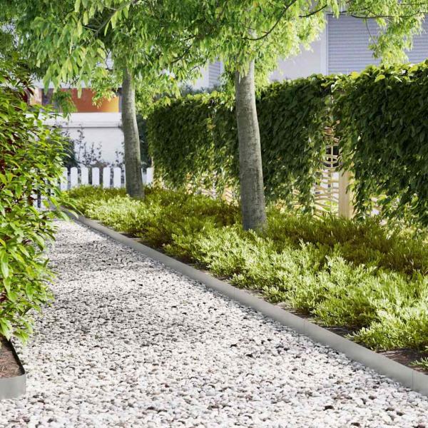 ARDEBO.de - Rasenrandsteine 10 Stück 100x0,5x15 cm Verzinkter Stahl