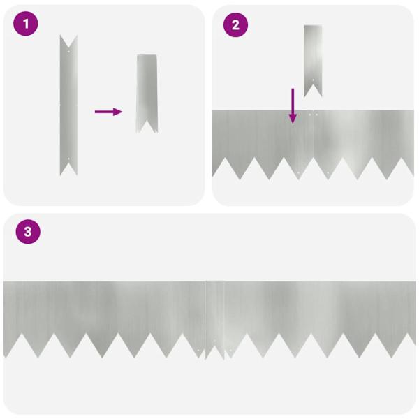 Rasenumrandungen 50 Stück 100x0,5x15 cm verzinkter Stahl