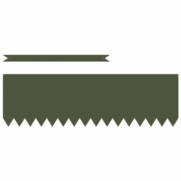Rasenbegrenzungen 10 Stück Olivgrün 100x0,5x30 cm Stahl