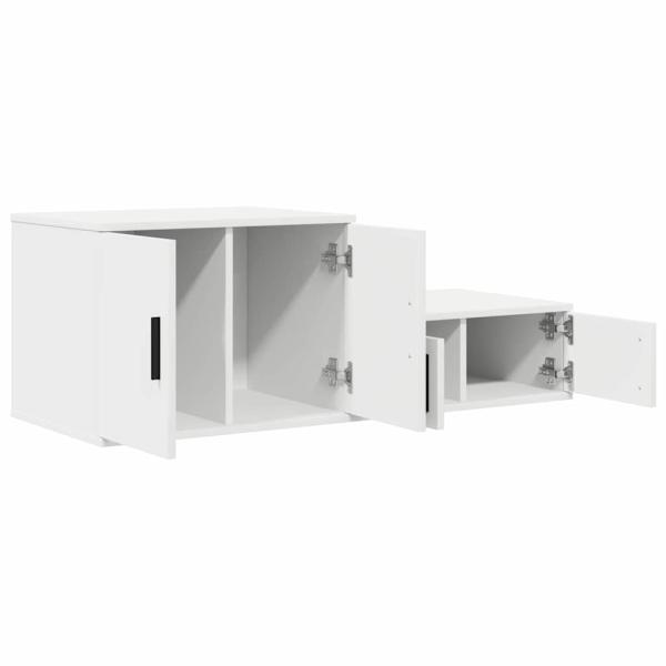Aufbewahrungsschrank Weiß 127x41x40 cm Ingenieurholz